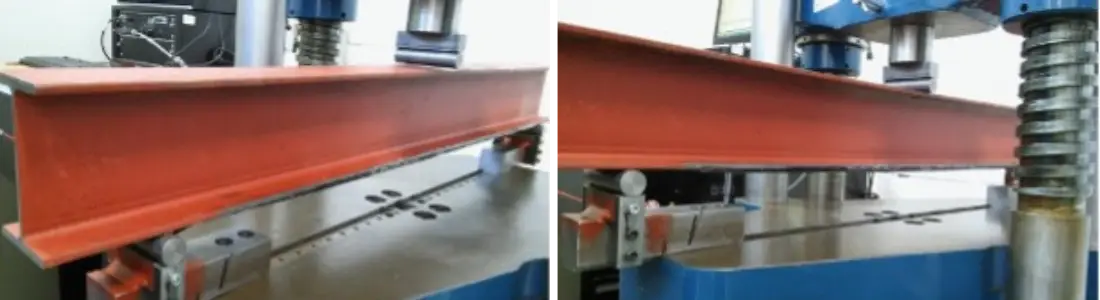 I-beam with defect on tensile flange face